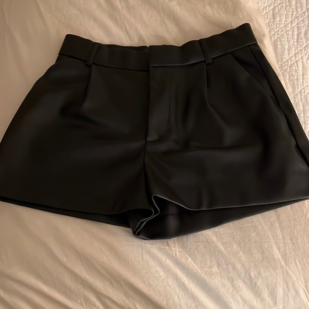 Zara leather shorts